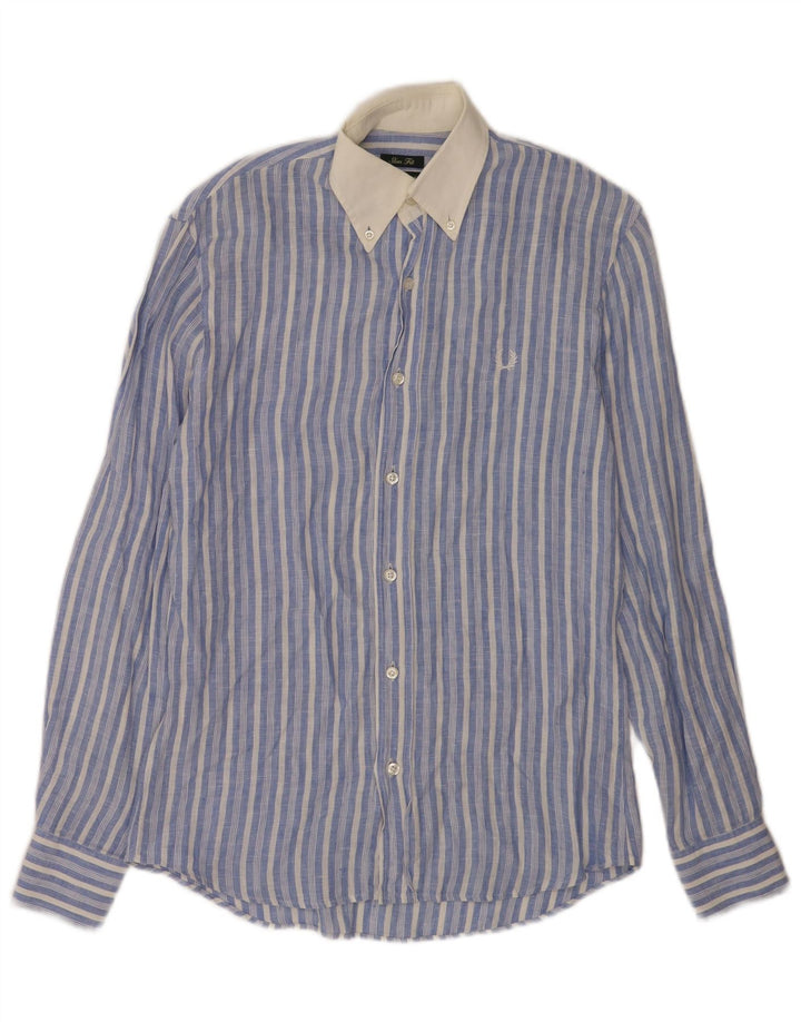 Cămașă pentru bărbați Fred Perry Slim Fit, in dungi albastre mici