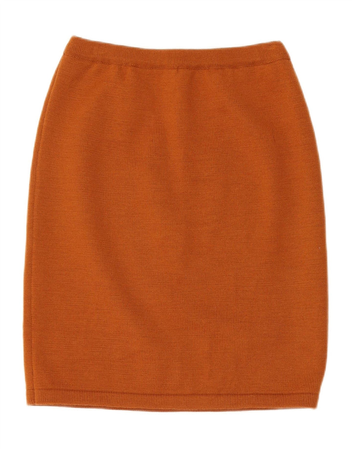 Set fuste tricot 2 piese pentru femei VINTAGE UK 14 Medium W28 Brown Geometric