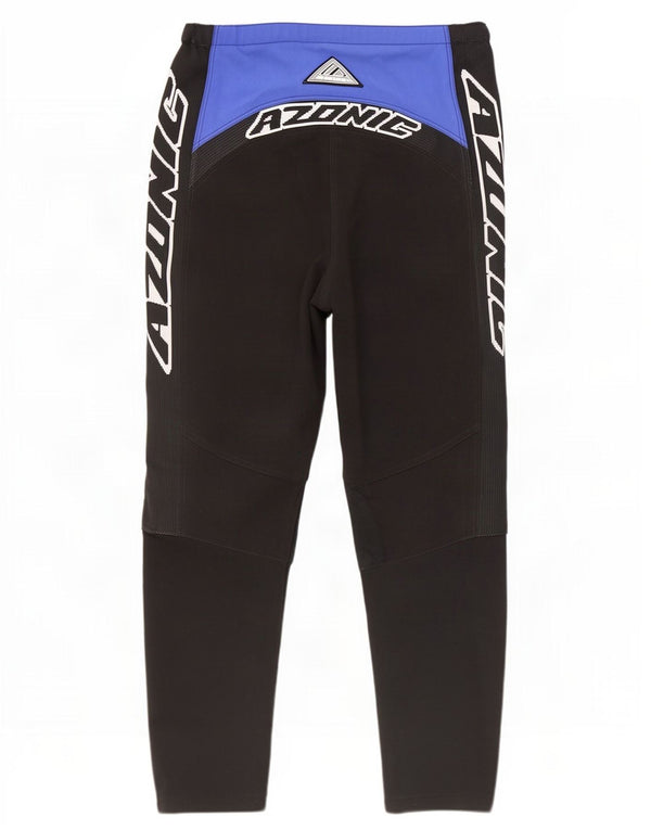 Azonic Pantaloni Grafici Moto Racer Bărbați W32 L28 Nylon Colorblock Albastru