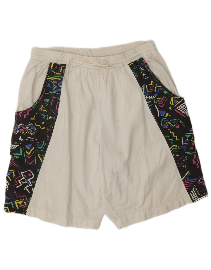 Pantaloni scurți sport vintage pentru bărbați XL, alb, bloc de culoare