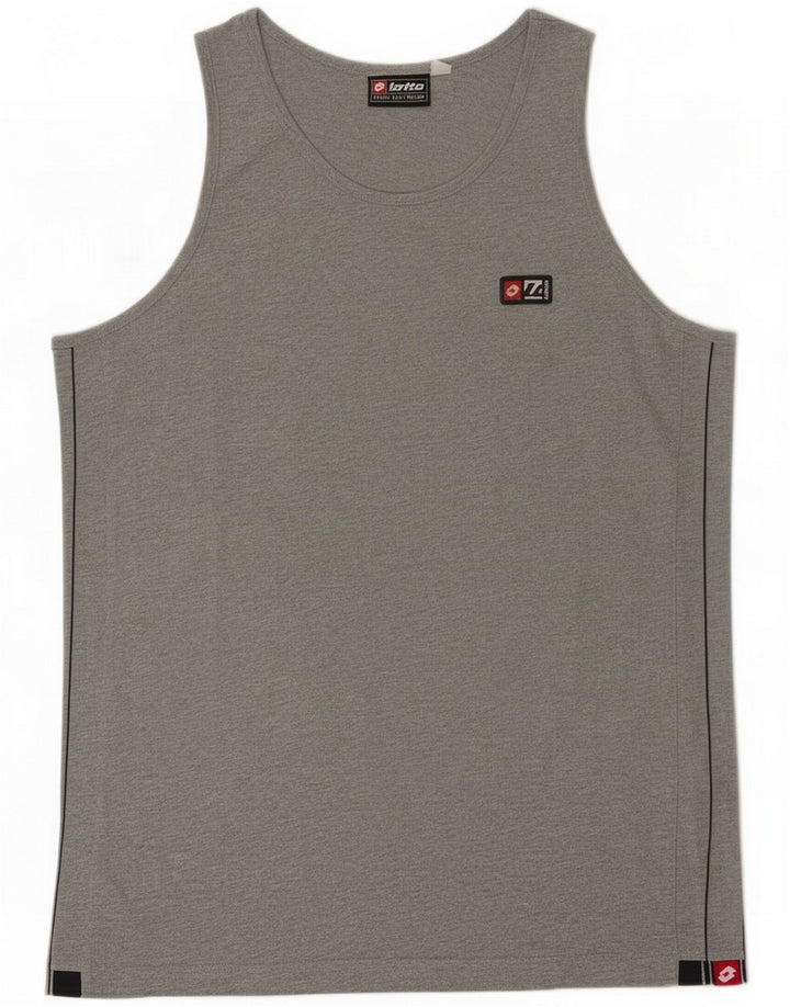 Lotto Mens Vest Top Large Grey Bumbac