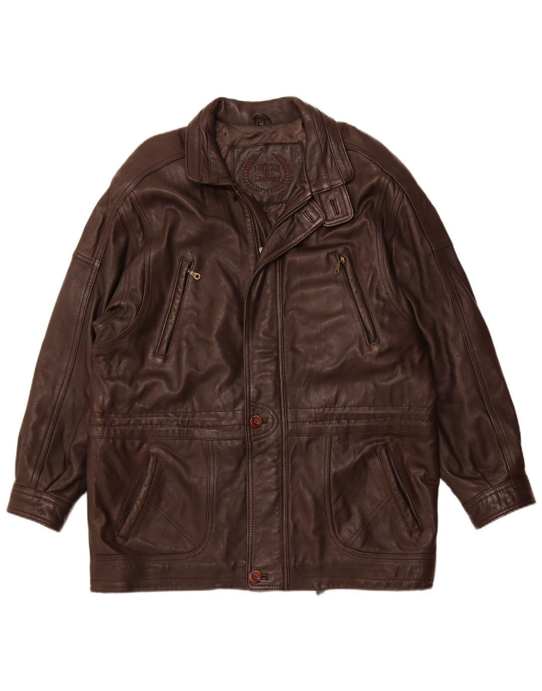 FATIGUE Jachetă de piele pentru bărbați UK 44 2XL Piele maro