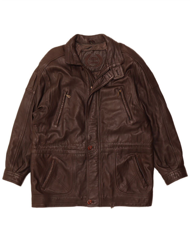 FATIGUE Jachetă de piele pentru bărbați UK 44 2XL Piele maro