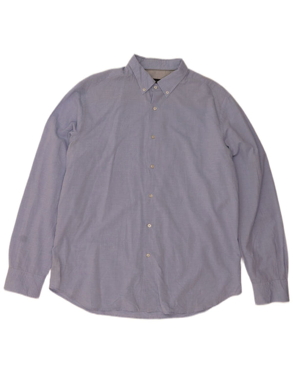 Cămașă Massimo Dutti pentru bărbați 2XL, bumbac cu dungi albastre