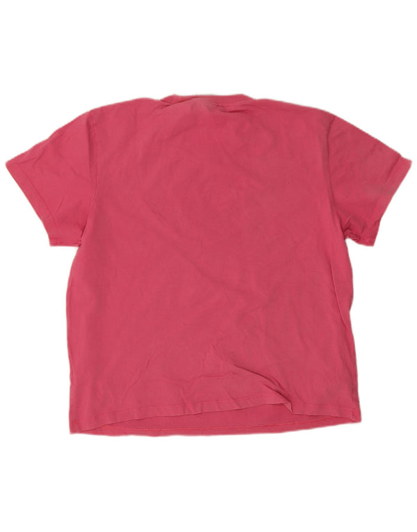 Tricou cu grafic supradimensionat pentru femei Adidas UK 8/10 mic bumbac roz