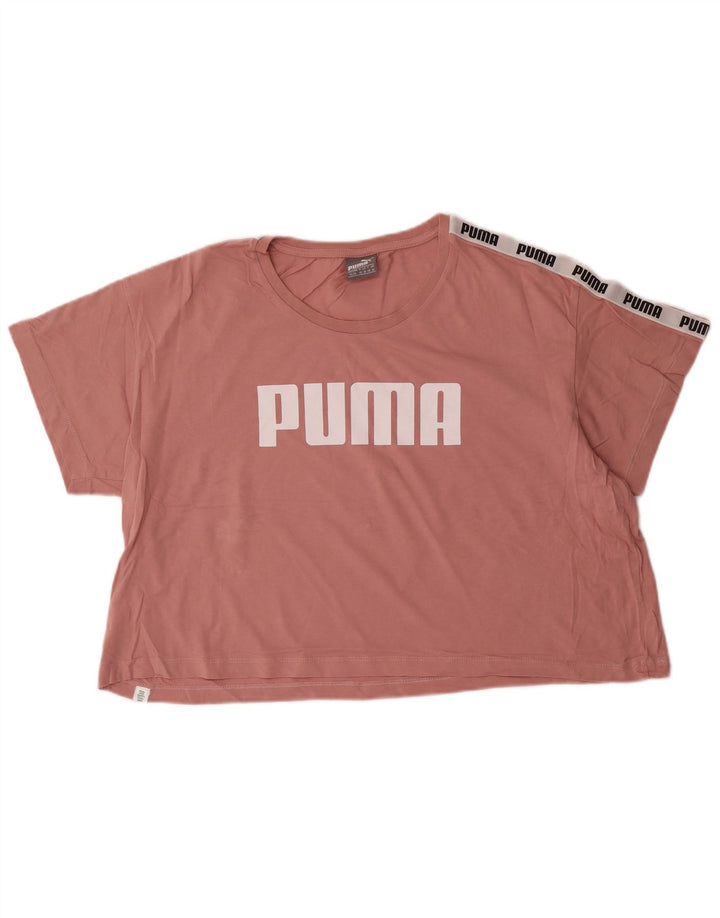Tricou cu grafică Puma, cu crop largă, pentru femei, UK 16, mare, roz