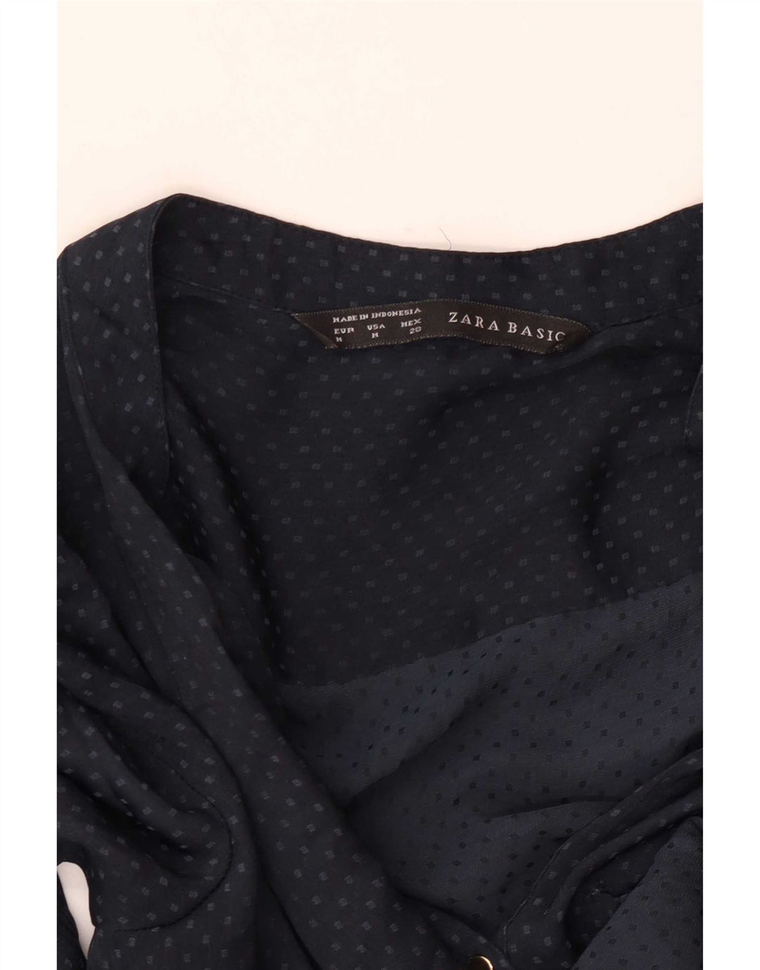 Bluză pentru femei Zara cu mâneci 3/4 UK 14 Medium bleumarin pete