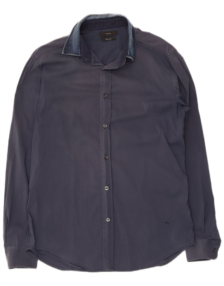 Cămașă pentru bărbați Diesel Slim Fit Bumbac mediu albastru bleumarin