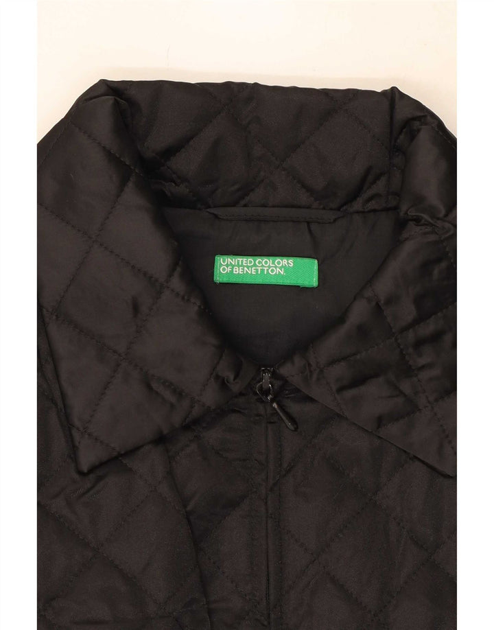 Gilet matlasat Benetton pentru femei UK 16, mare, negru, poliamidă