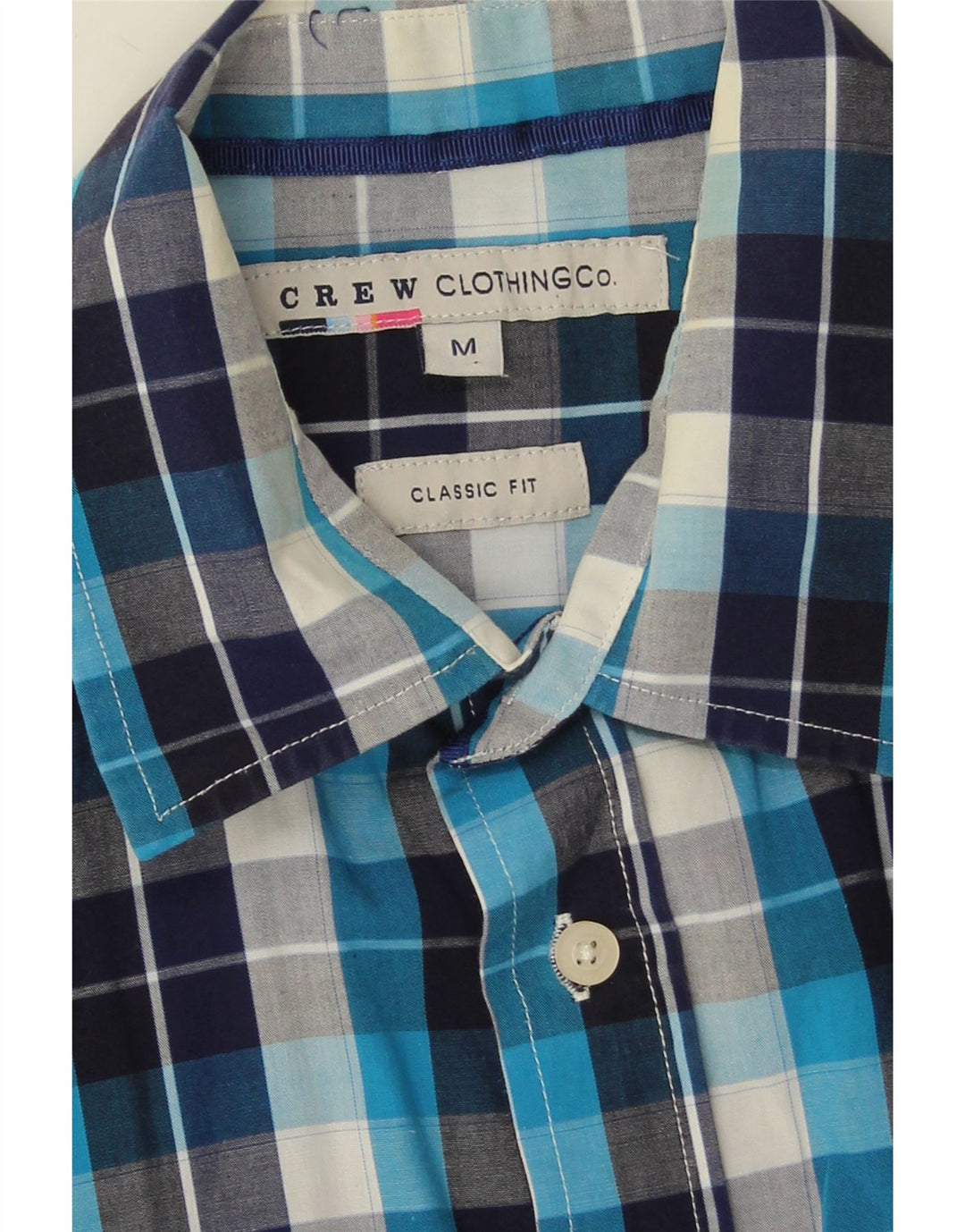 Crew Clothing Cămașă cu mânecă scurtă pentru bărbați, cu potrivire clasică, mijlocie, albastru bleumarin