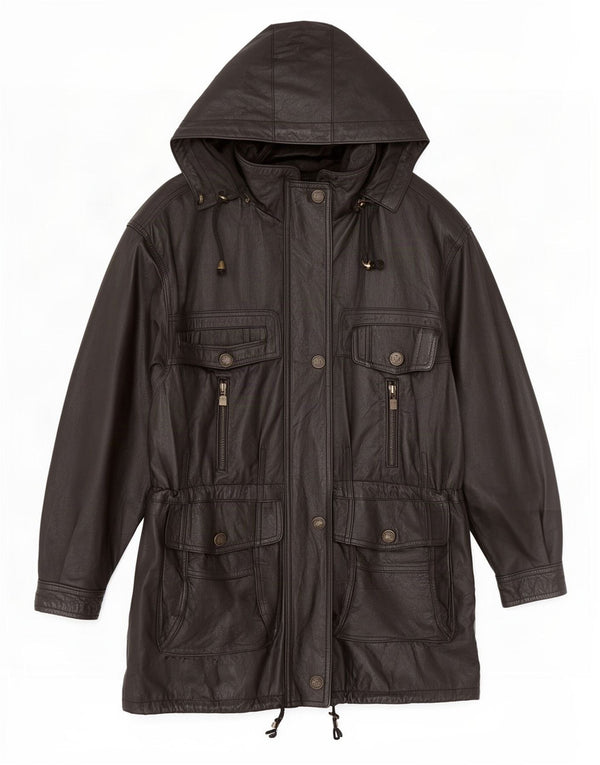 Palton de piele supradimensionat pentru femei Jones New York UK 10 Mic Negru