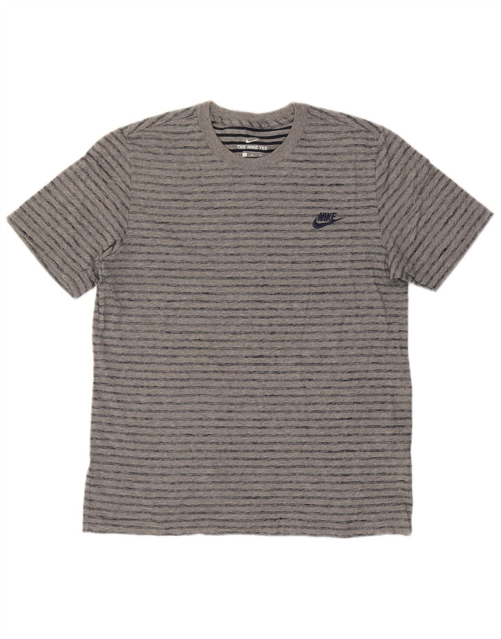 Tricou pentru bărbați Nike Top din bumbac cu dungi gri mediu