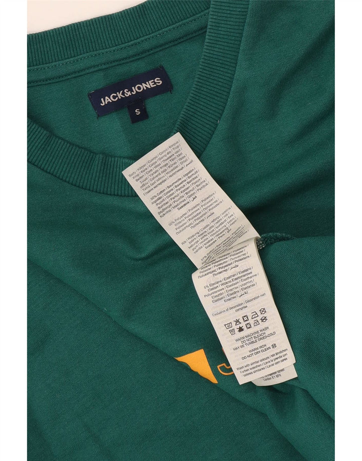 Jack & Jones Pulover grafic pentru bărbați, bumbac mic, verde