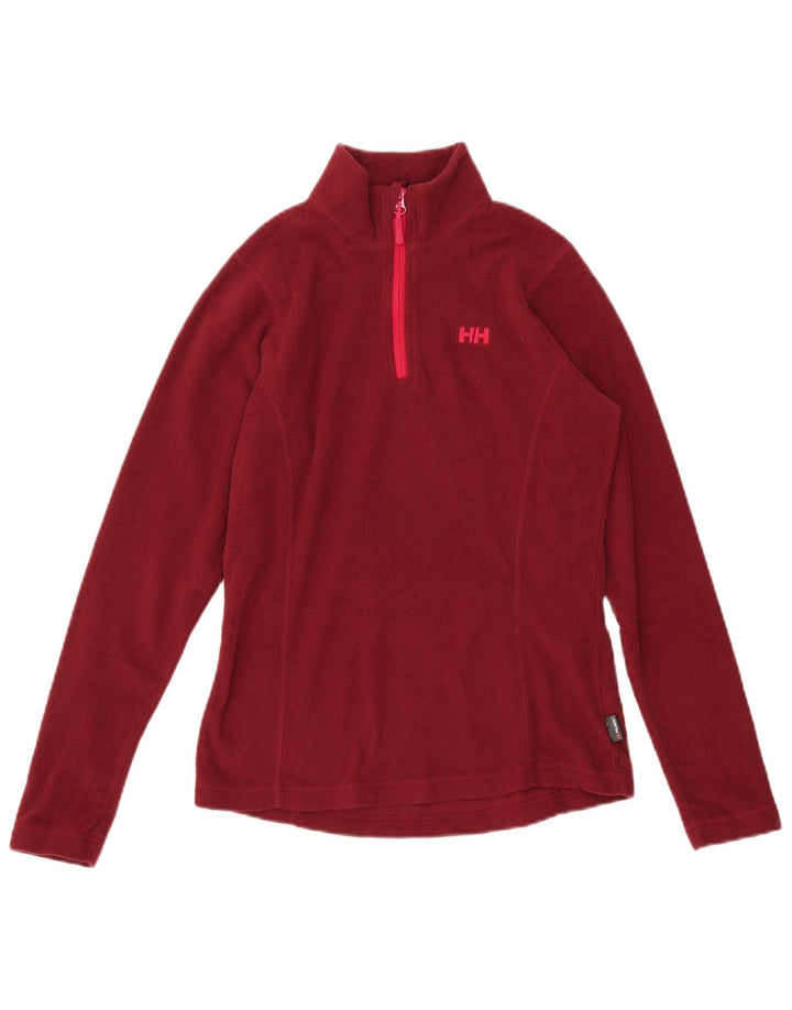 HELLY HANSEN Pulover pentru femei, cu fermoar și gât, din lână, UK 10, poliester maro mic