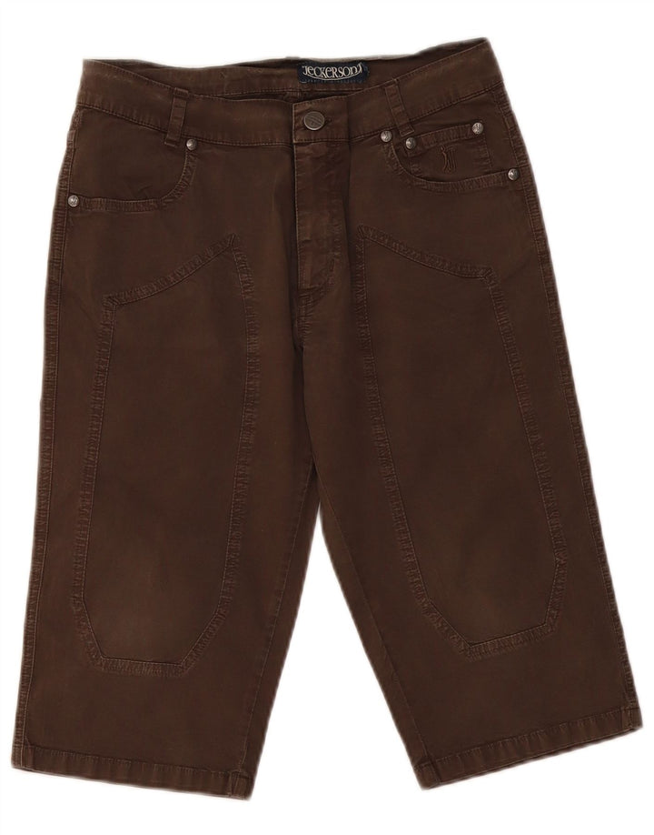Pantaloni scurți casual pentru femei Jeckerson W30 bumbac maro mediu