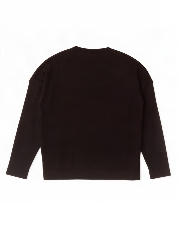 Pulover pentru bărbați Zara, cu gât de barcă, mare, negru