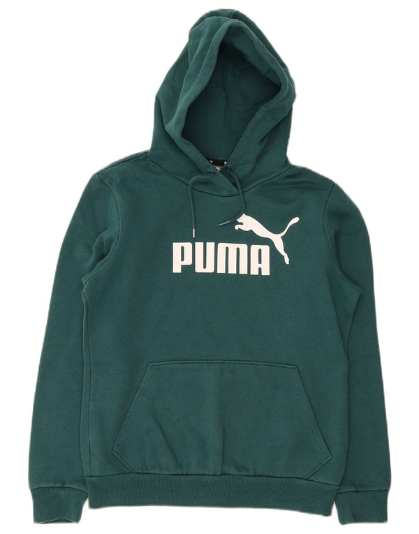 Pulover cu capota cu grafic Puma pentru femei UK 10 mic, verde, bumbac