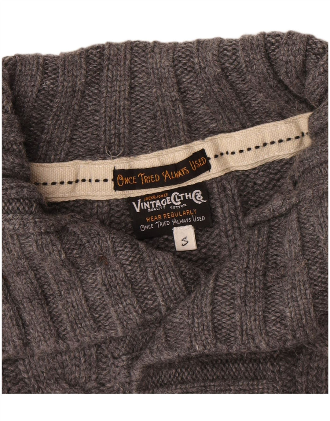 Jack & Jones Pulover pentru bărbați cu gât cu nasturi, lână mică, gri