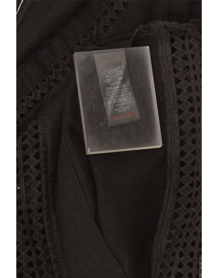 Următorul Rochie Schimbată Femei UK 12 Medium Black Linen