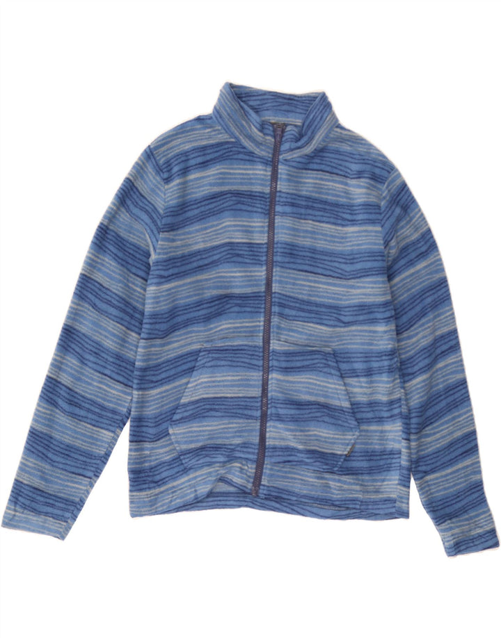 EDDIE BAUER Boys Fleece Jacket 14-15 Years Large  Blue Striped Polyester Vintage Eddie Bauer and Second-Hand Eddie Bauer from Messina Hembry 