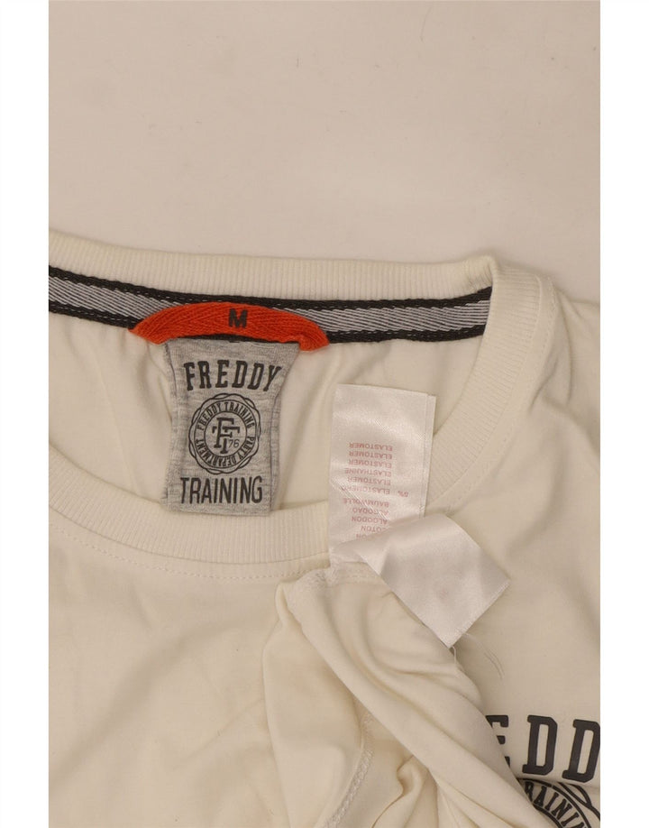 Vesta grafică Freddy pentru bărbați, bumbac alb mediu