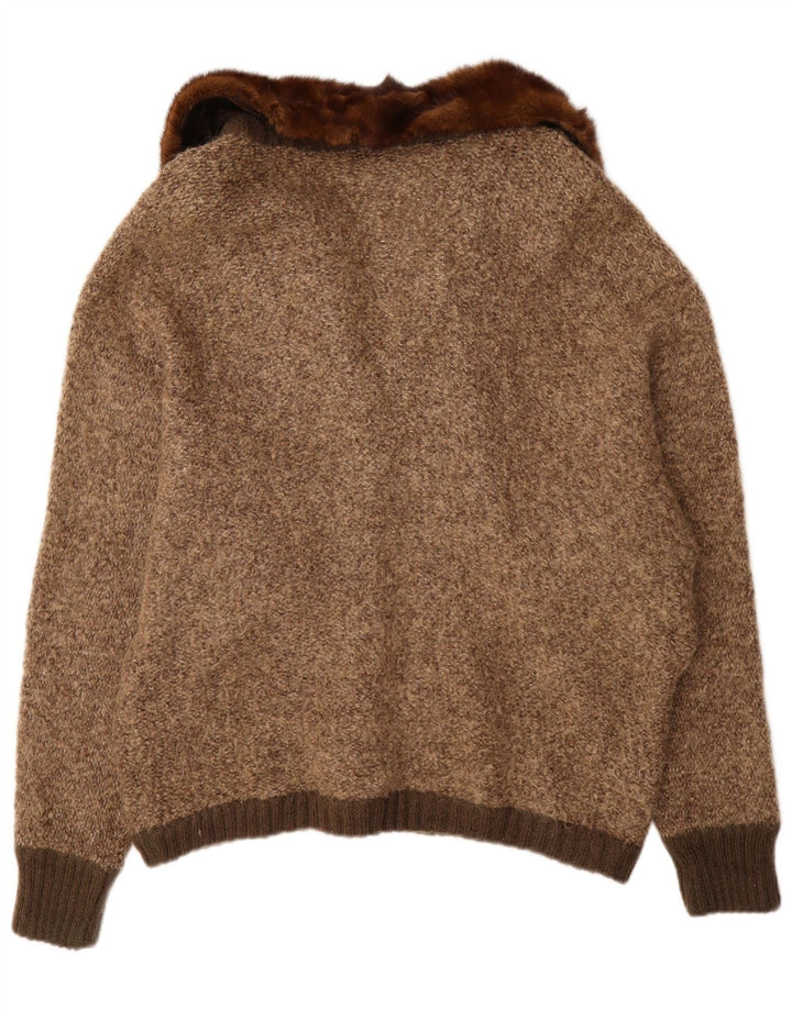 Pulover cardigan pentru femei VINTAGE UK 18 XL maro