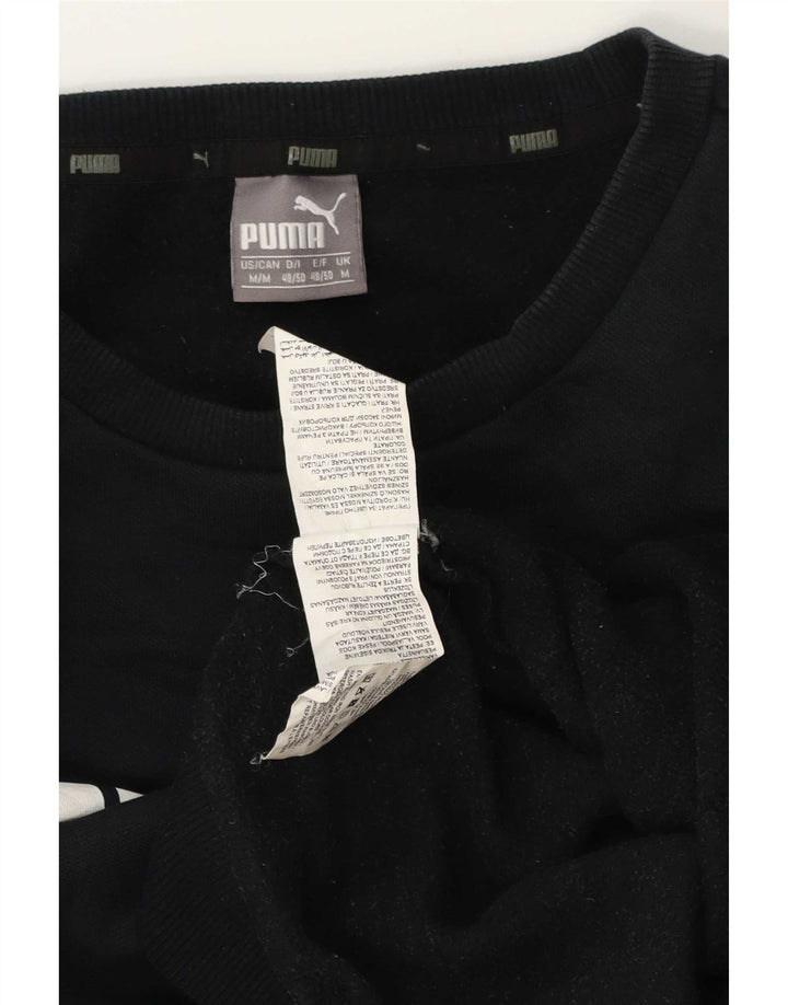 Pulover grafic pentru bărbați Puma, bumbac mediu negru