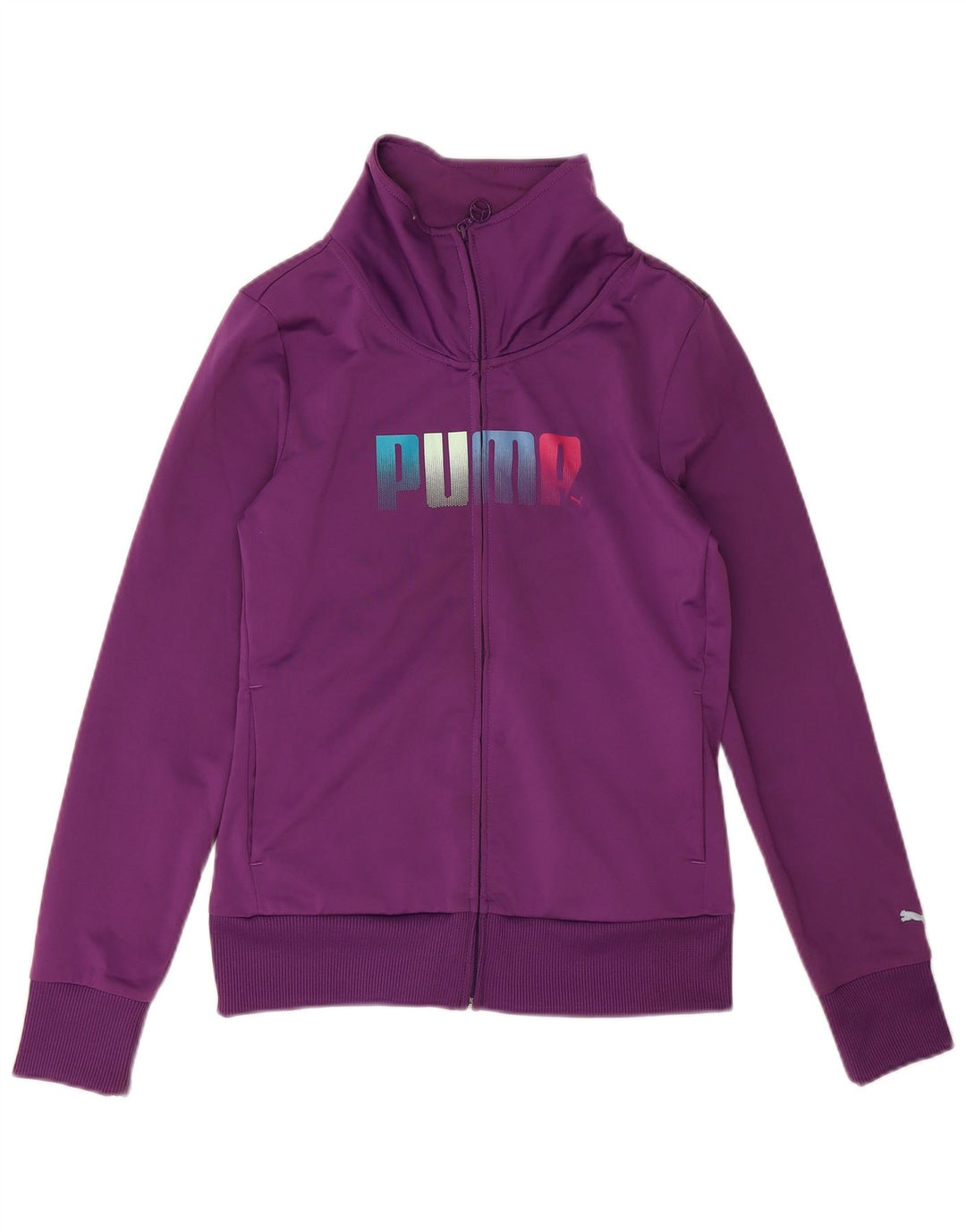 Jachetă de top pentru trening cu grafic Puma pentru femei UK 12 Poliester violet mediu