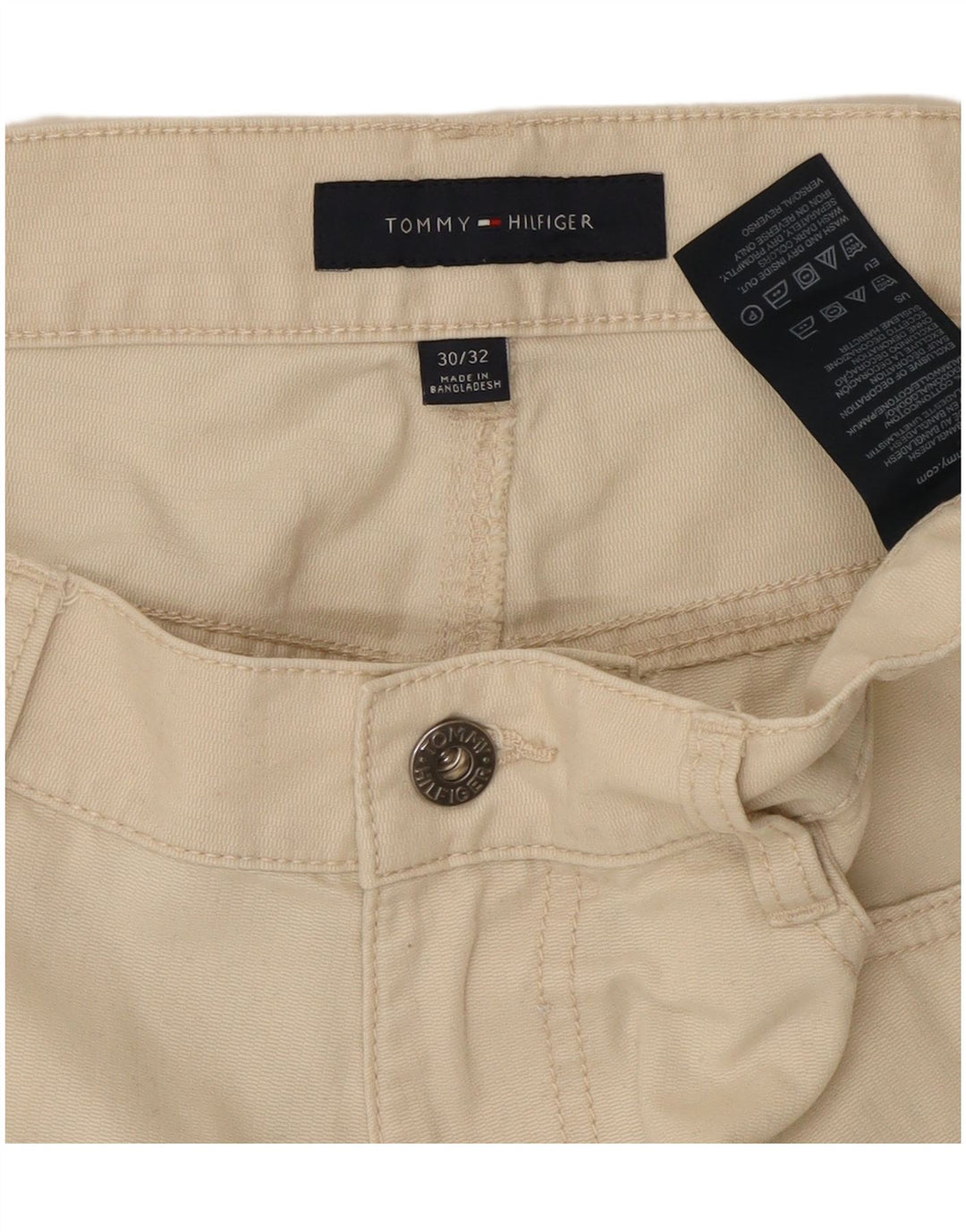 TOMMY HILFIGER Pantaloni casual drepti pentru bărbați L30 L32 Bumbac alb