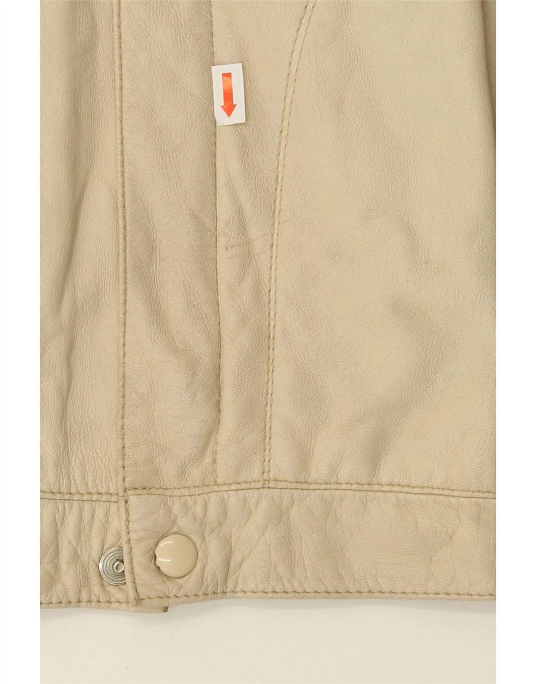 MARCOS Mens Leather Jacket UK 38 Medium Beige Leather Vintage Marcos and Second-Hand Marcos from Messina Hembry 