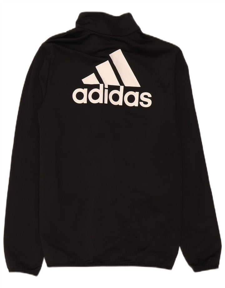 Jachetă de top pentru trening cu grafic pentru băieți Adidas 13-14 ani, poliester negru
