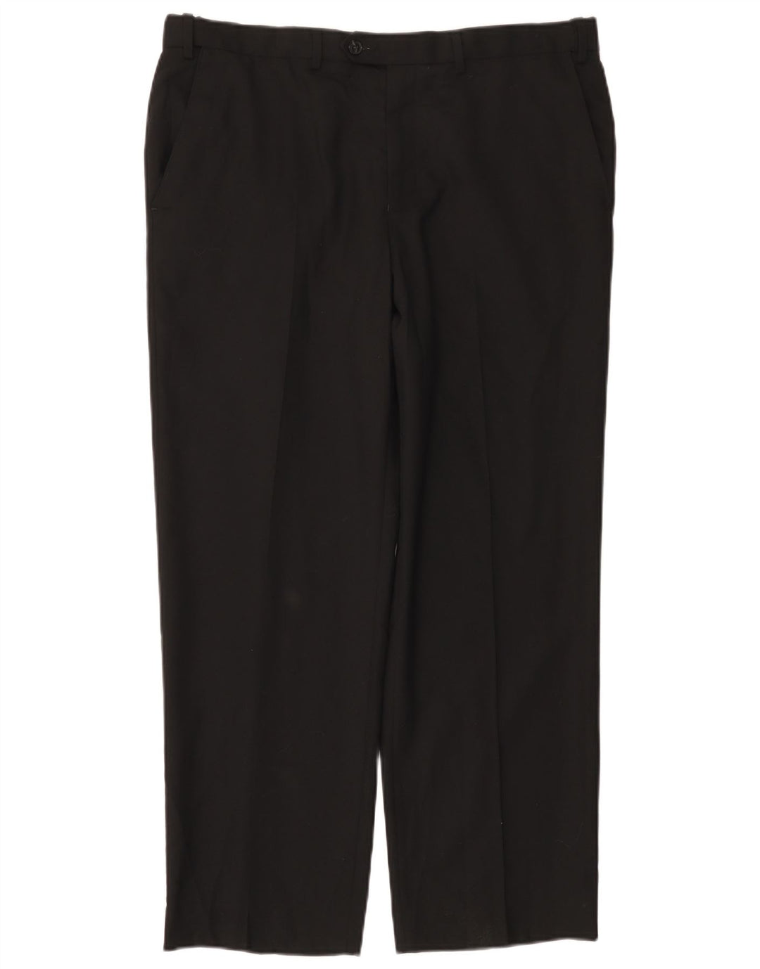 Pantaloni de costum obișnuiți drepți pentru femei Marks & Spencer L36 L29 Lână neagră