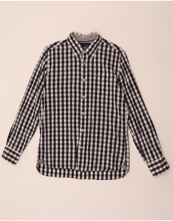 Cămașă personalizată pentru bărbați Tommy Hilfiger Mărimea 15 1/2 16 Medium Blue Gingham