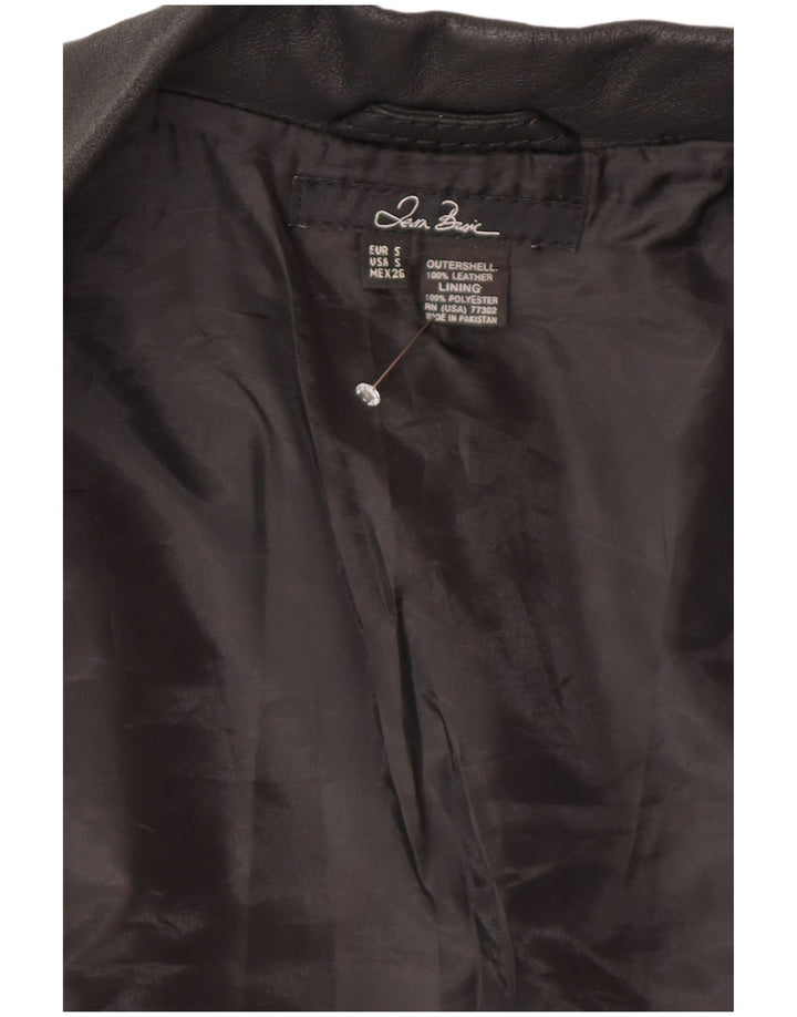 Blazer din piele pentru femei Zara cu 2 nasturi UK 10 Mic din piele neagră
