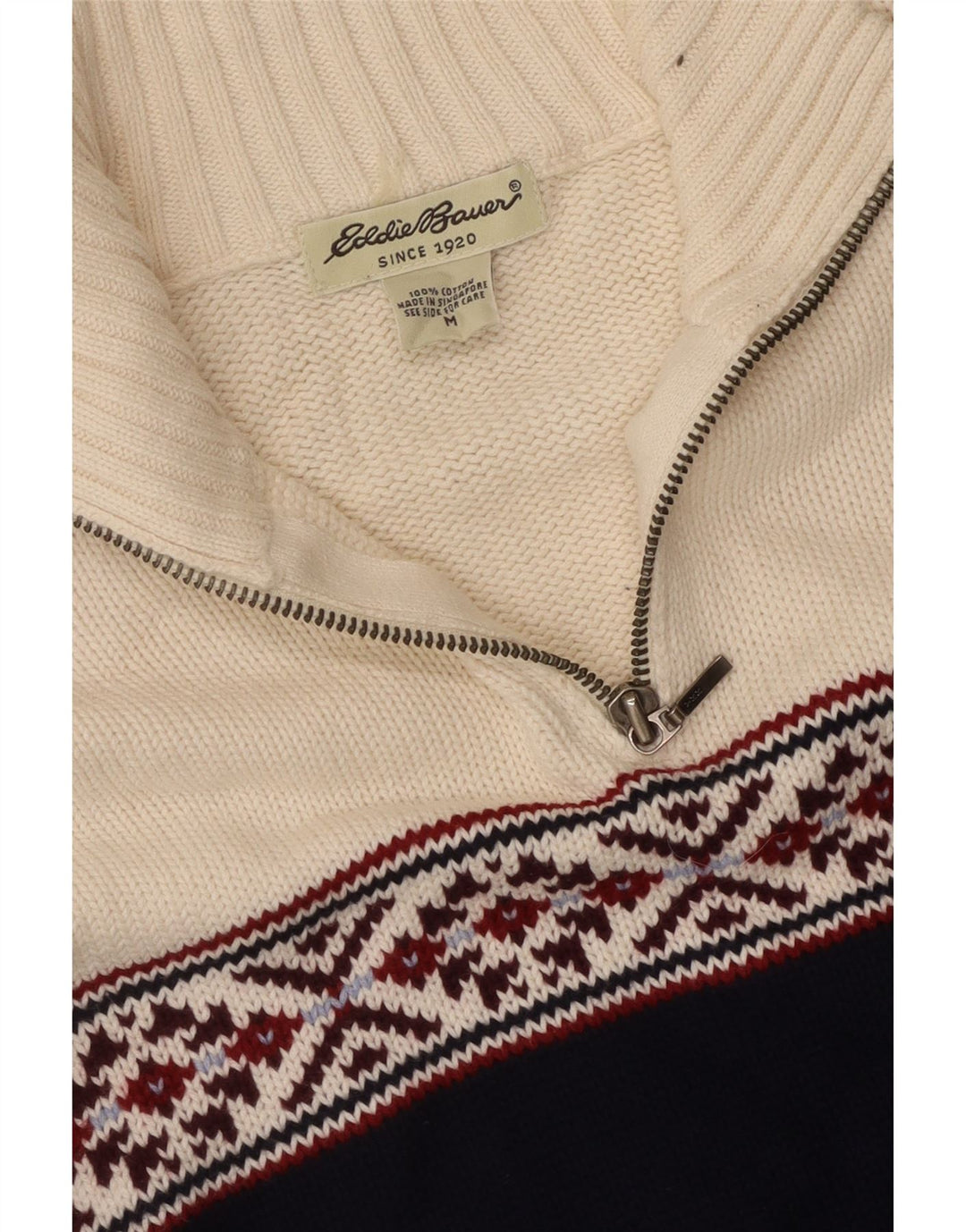 EDDIE BAUER Pulover pentru femei cu fermoar și gât UK 14 Medium Bleumarin