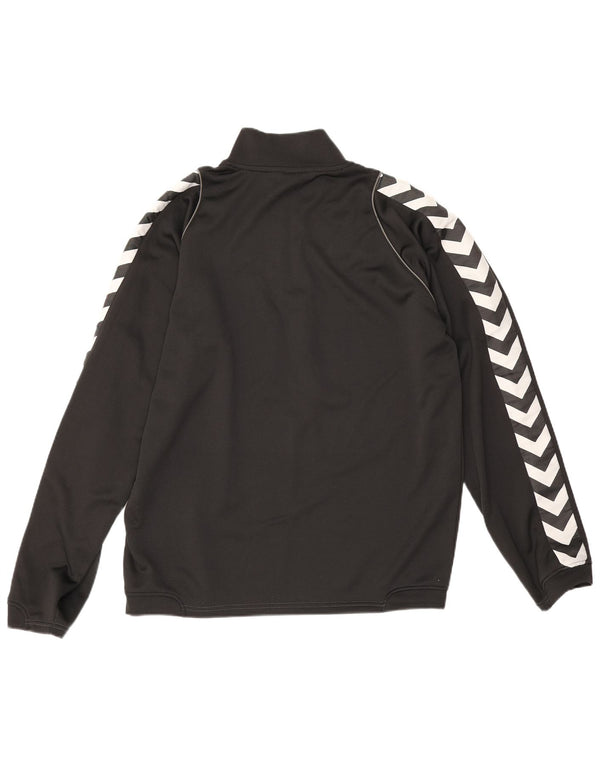Hummel Mens Graphic Zip Neck Sweatshirt Jumper Medium Black Polyester