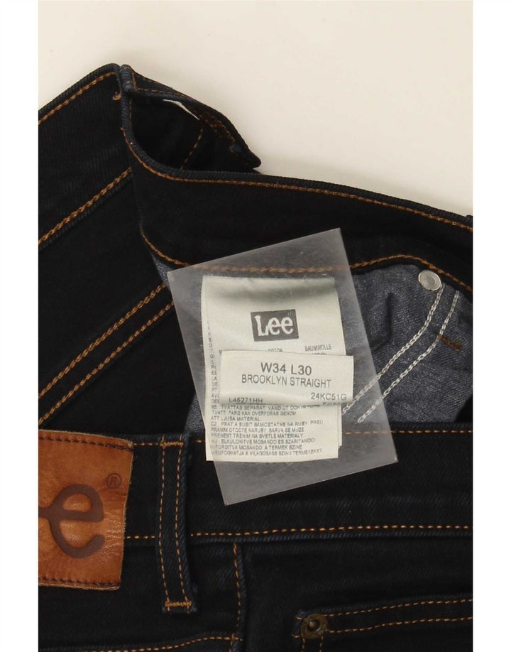 Blugi Lee Brooklyn Straight pentru bărbați L34 L30 Bumbac bleumarin
