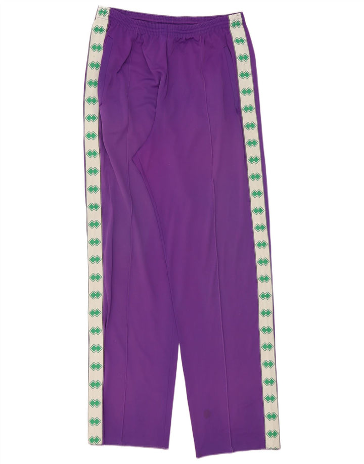 Pantaloni de trening vintage pentru bărbați cu grafică, mov mediu, bloc de culoare