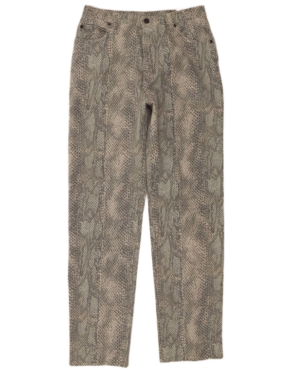 Blugi conici pentru femei vintage EU 38 Medium W28 L31 Gri Bumbac cu imprimeu animal