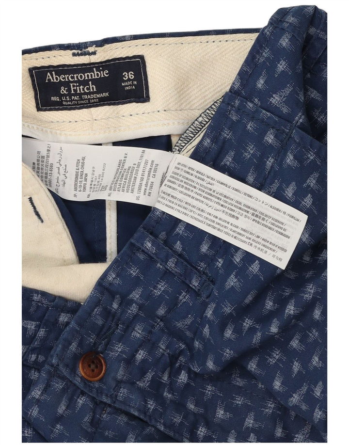 Pantaloni scurți chino cu model abstract Abercrombie & Fitch pentru bărbați W36 mari bleumarin