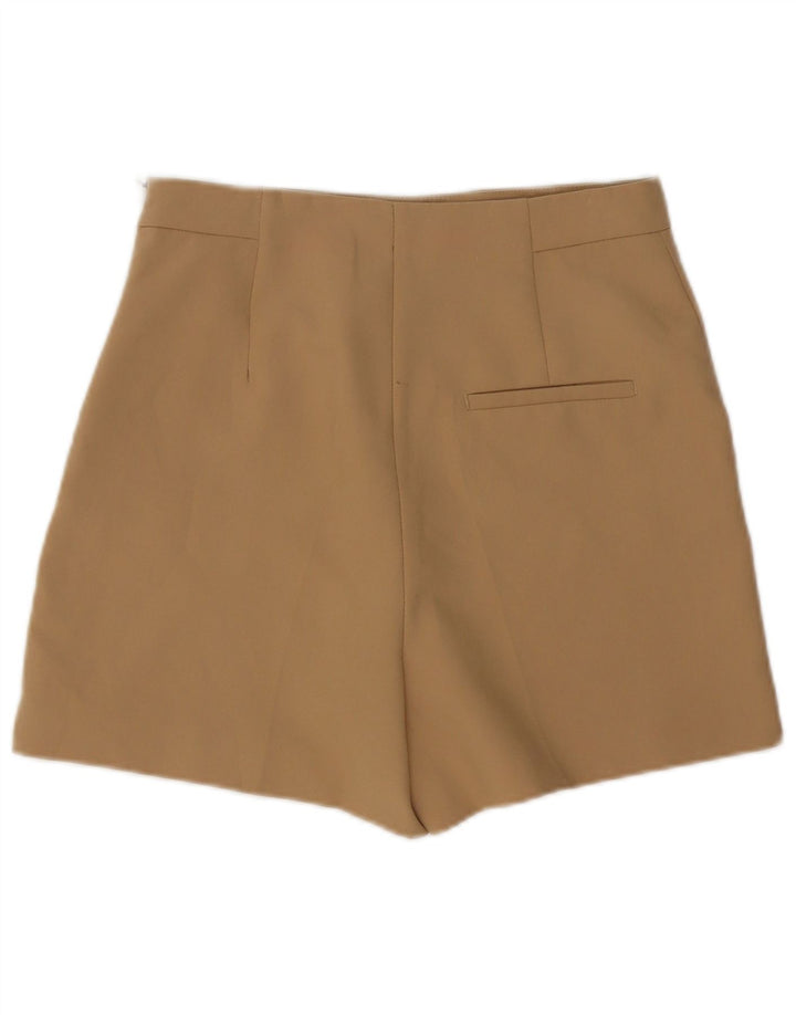 Pantaloni scurți casual pentru femei cu talie înaltă Zara Medium W28 poliester bej