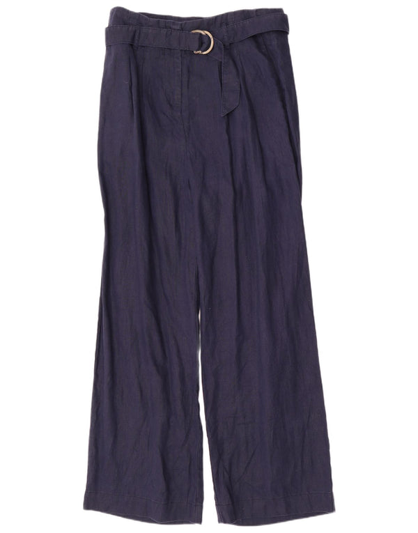 Pantaloni casual pentru femei Marks & Spencer cu talie înaltă UK 14 mare L32 L32 bleumarin