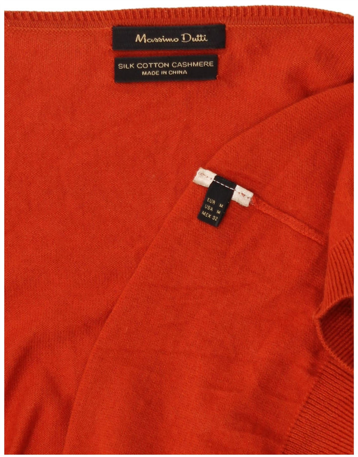Pulover cardigan deschis asimetric pentru femei Massimo Dutti UK 14 portocaliu mediu