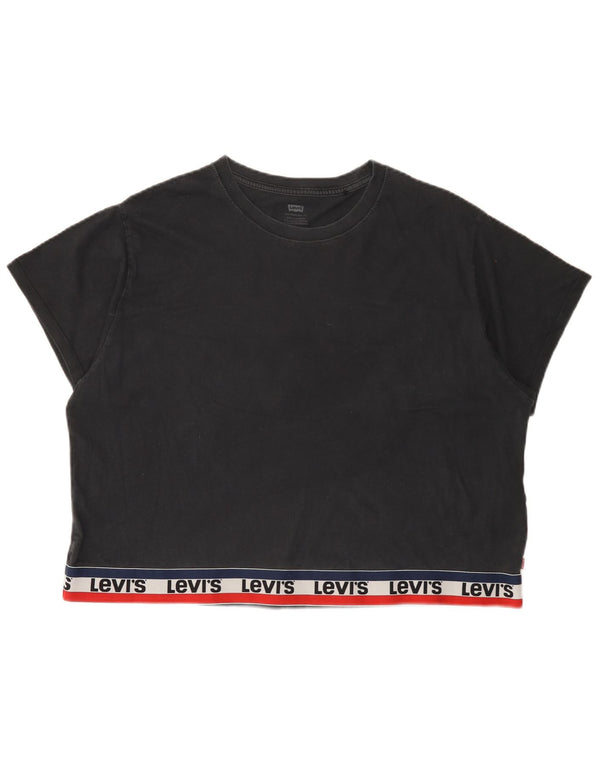 Tricou cu grafic supradimensionat pentru femei Levi's Top UK 16, mare, negru, bumbac