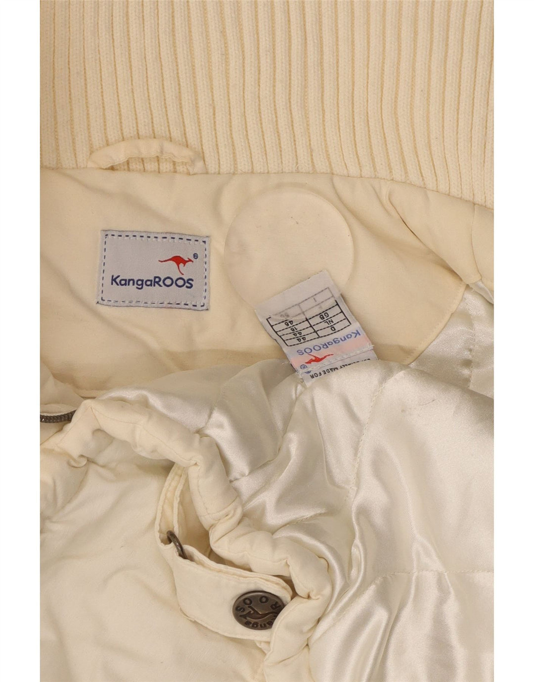 Jachetă căptușită pentru femei KANGAROOS UK 18 XL, bumbac alb