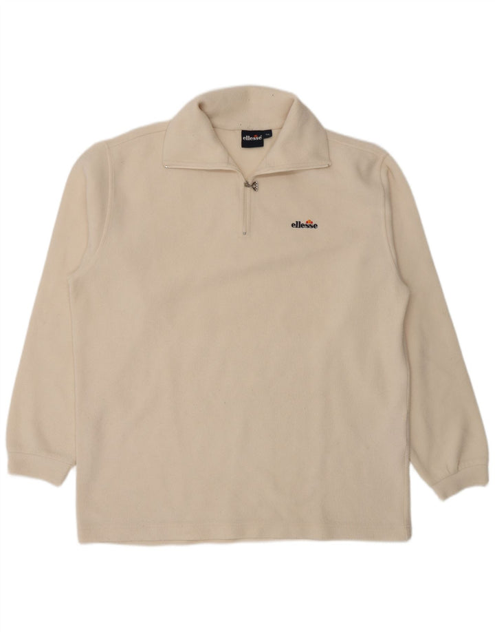 Pulover din fleece pentru bărbați Ellesse, cu fermoar, 2XL, poliester alb