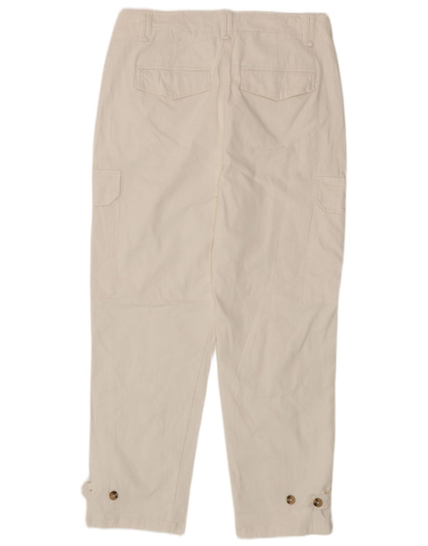 Marks & Spencer Womens Tapered Cargo Trousers UK 14 Large W34 L28 White