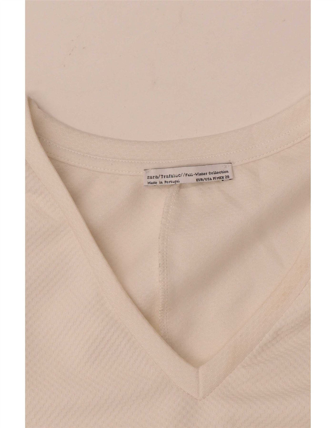 Top Trafaluc pentru femei Zara cu mânecă lungă UK 14 Medium Off White