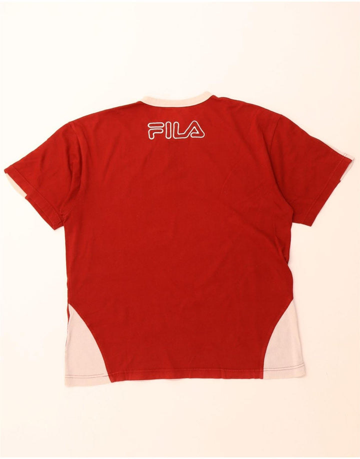 Tricou cu grafică pentru bărbați FILA Top Medium Red Colorblock