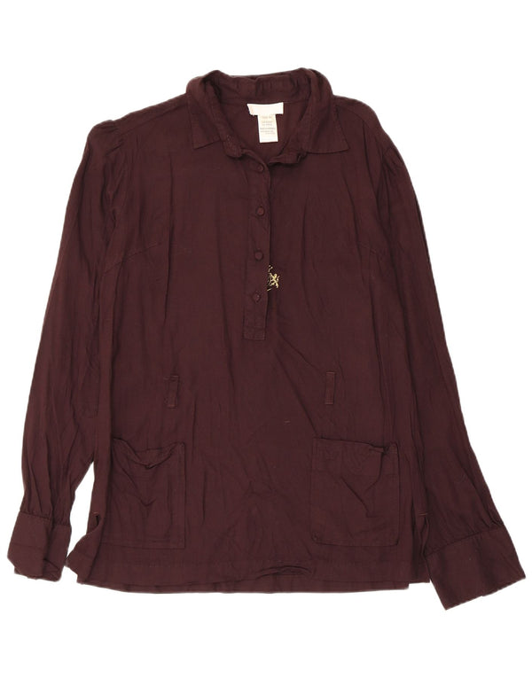 Bluză cămașă pulover pentru femei Diesel UK 18 XL maro raion floral